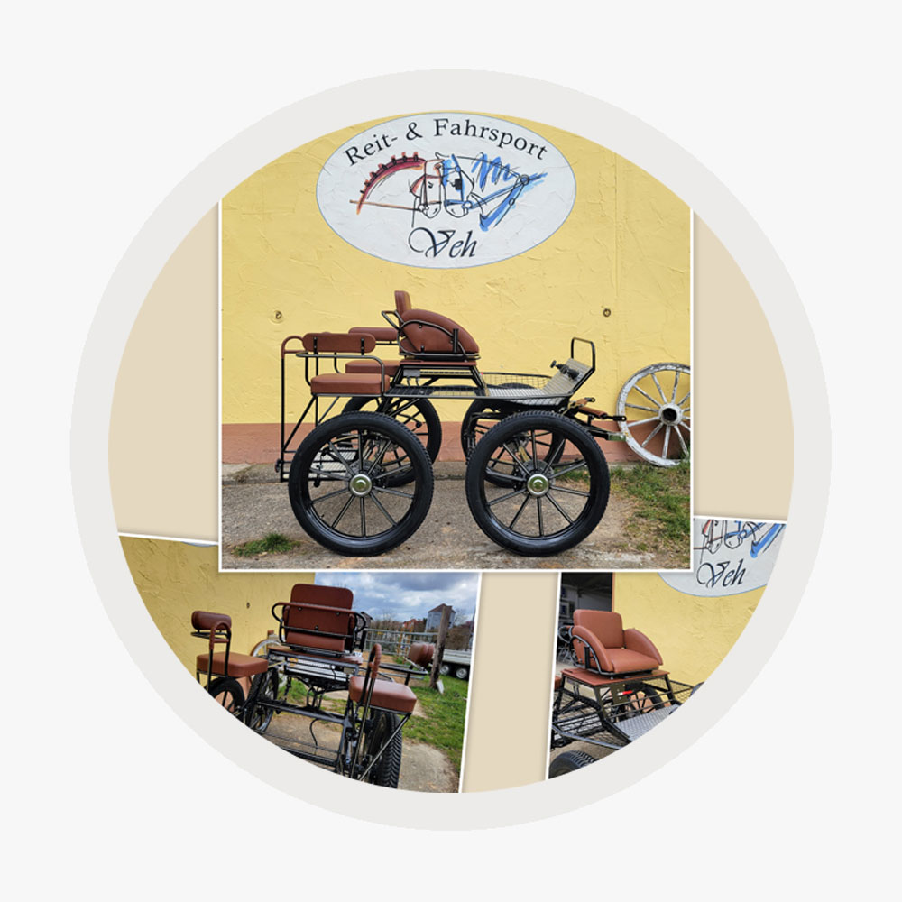 Collage mit verschiedenen Bildern von Kutschen