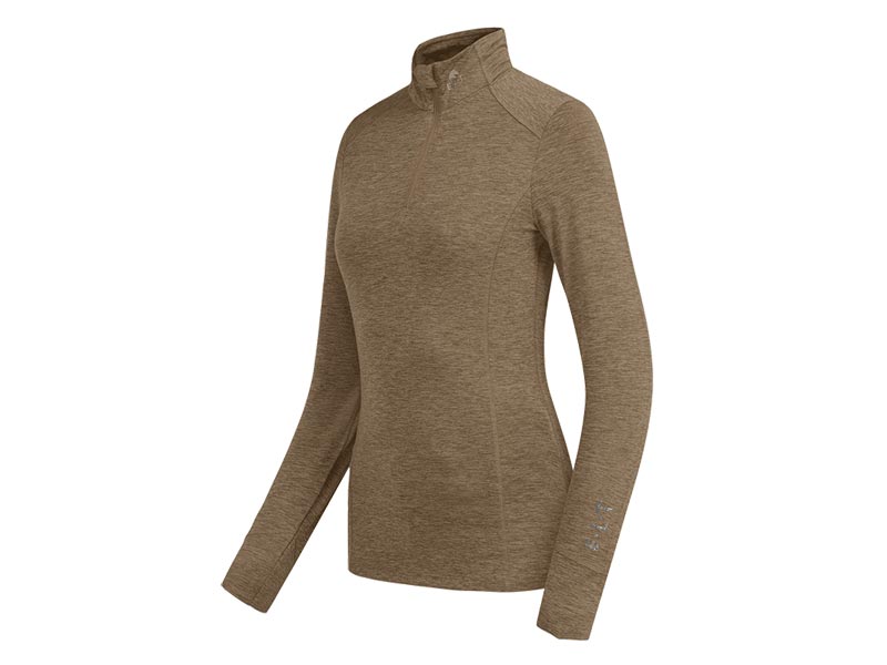 braunes Langarm Funktionsshirt für Damen 
