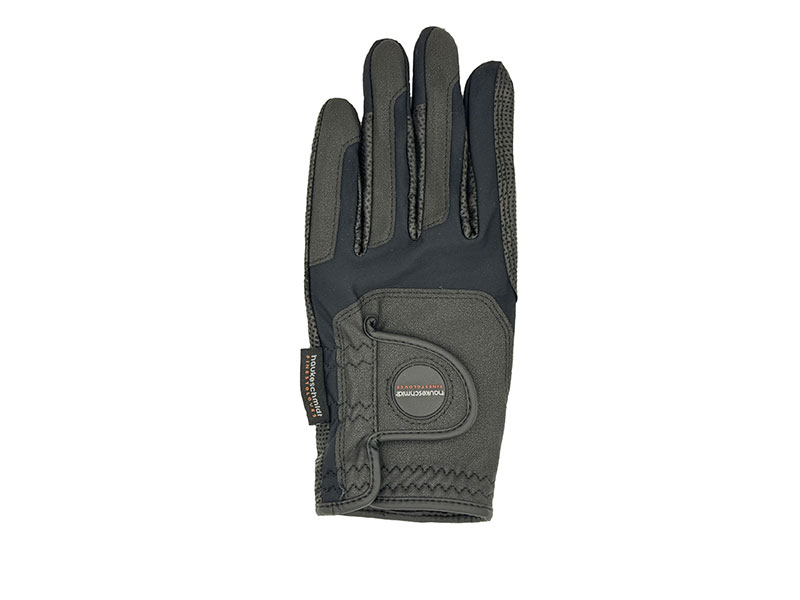 schwarzer Leder Reithandschuh