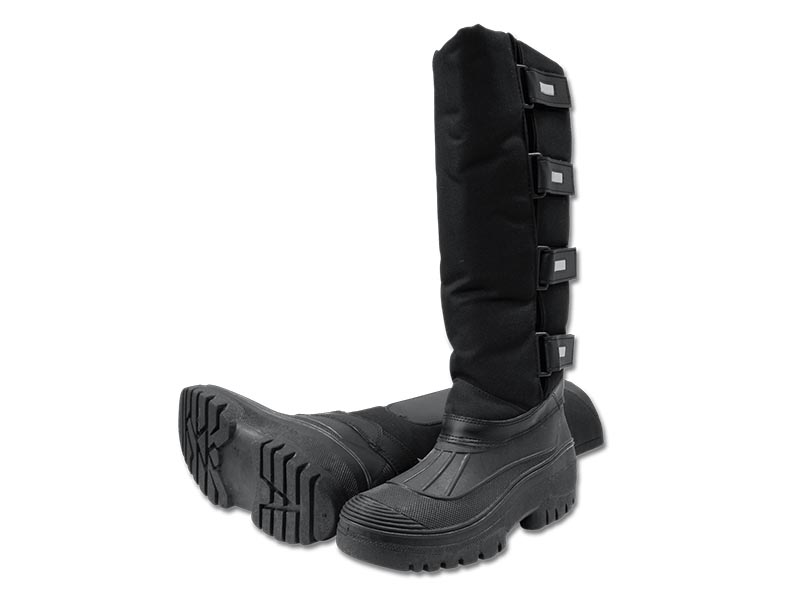 Ein Paar schwarze Thermoreitstiefel