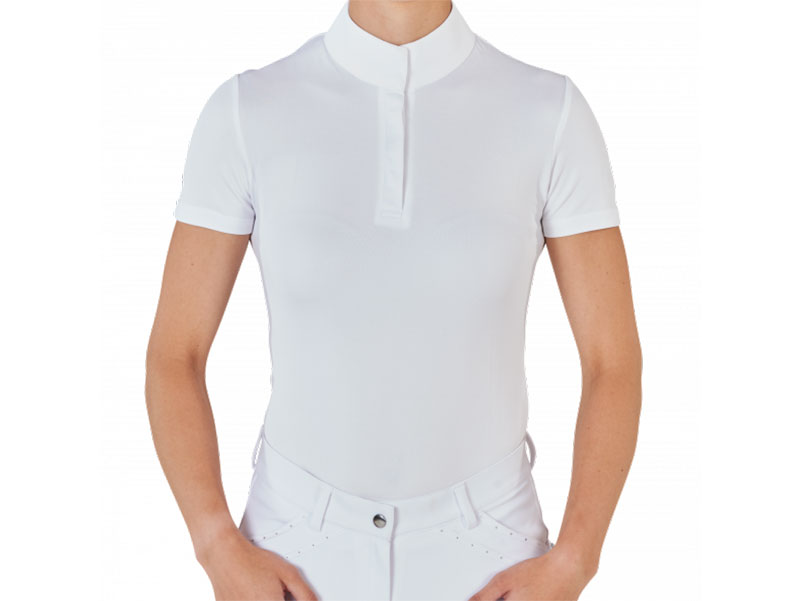 weißes Turniershirt für Damen mit kurzen Armen