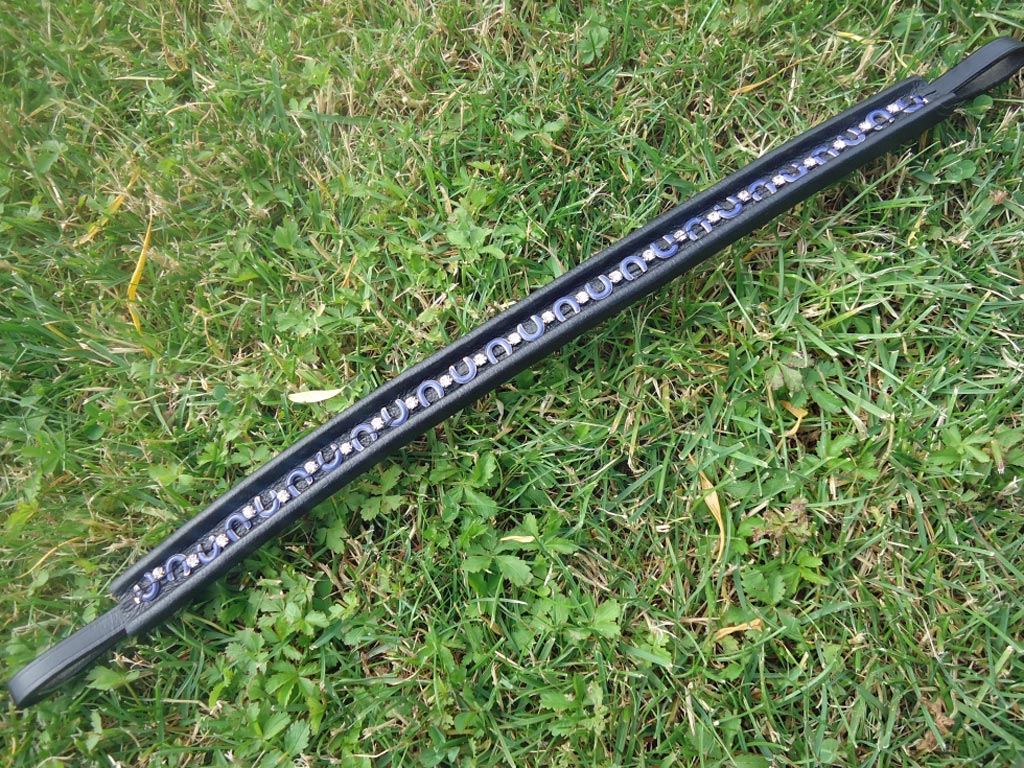 Schwarzes Stirnband für Fahrhalfter