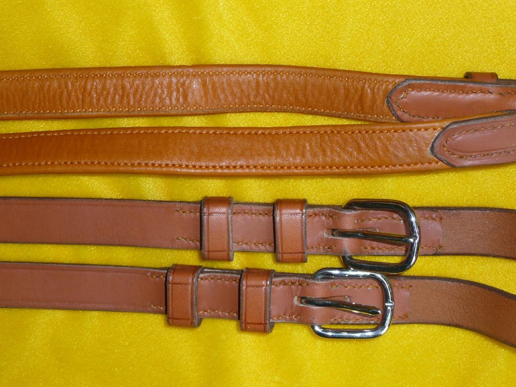 Braune Lederleine für Pferdegeschirr