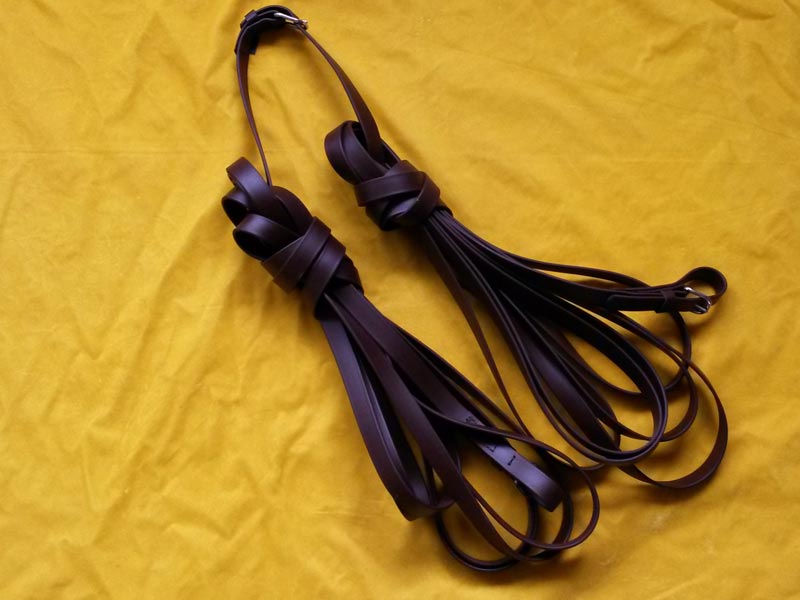 schwarze Biothane Leine 3-spänner