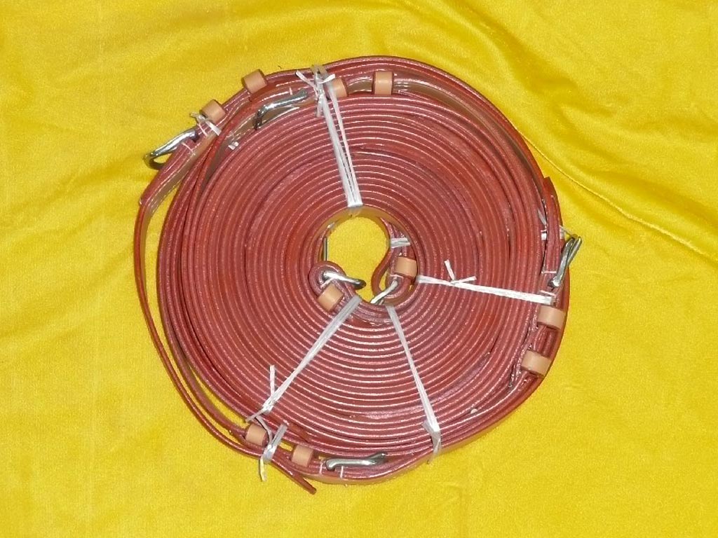 Braune Tandem-Leine für Pferdegeschirr