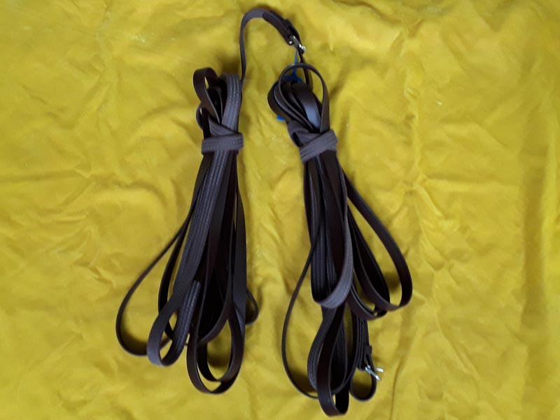 schwarze Biothane Leine Tandem