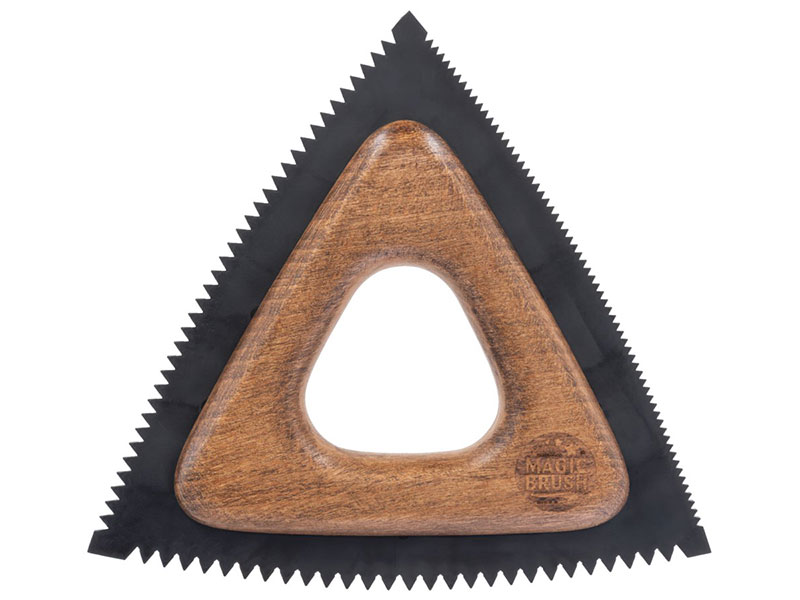 dreieckiger Fellwechselkamm mit Holzgriff