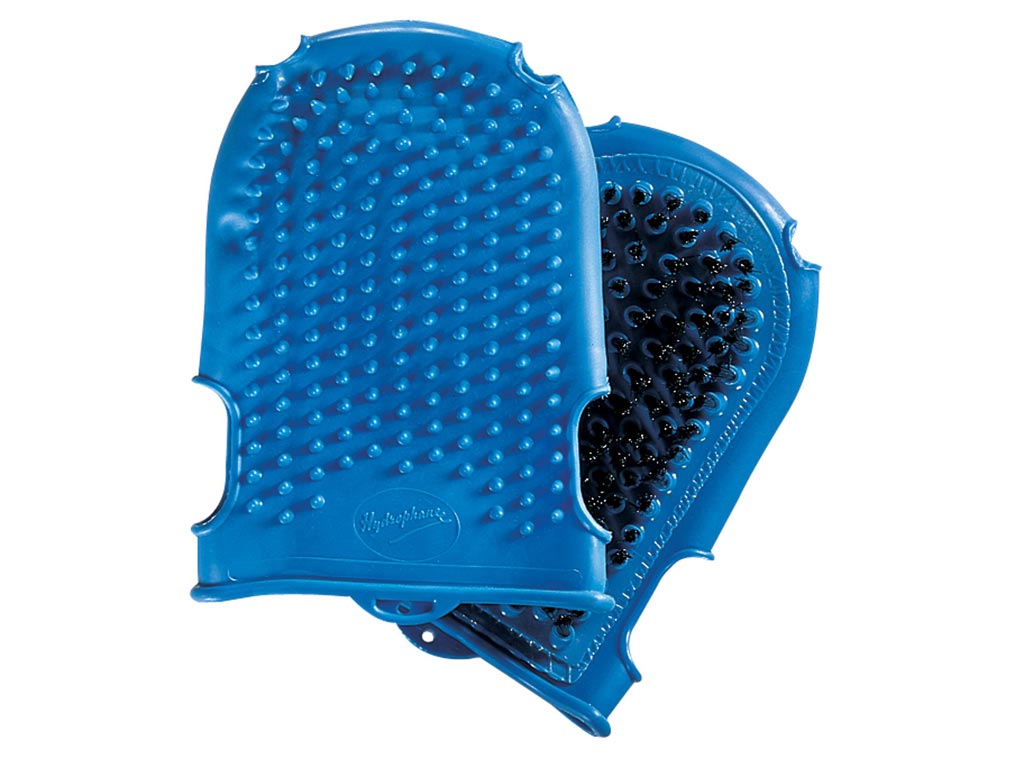 blauer Putz- und Waschhandschuh