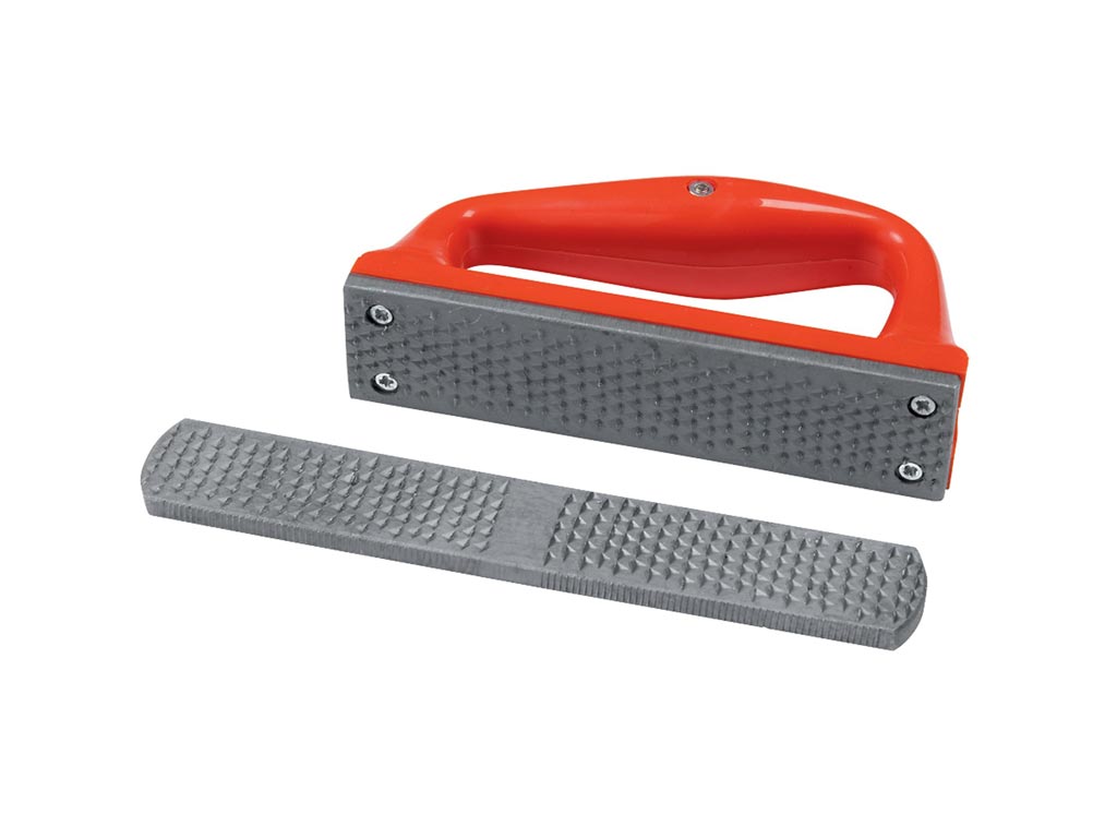 Silberne Hufraspel und Hufraspel mit orangem Griff