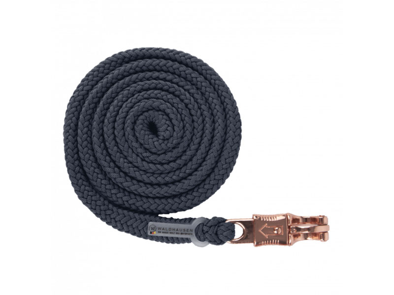 schwarzer Anbindestrick mit Panikhaken rose