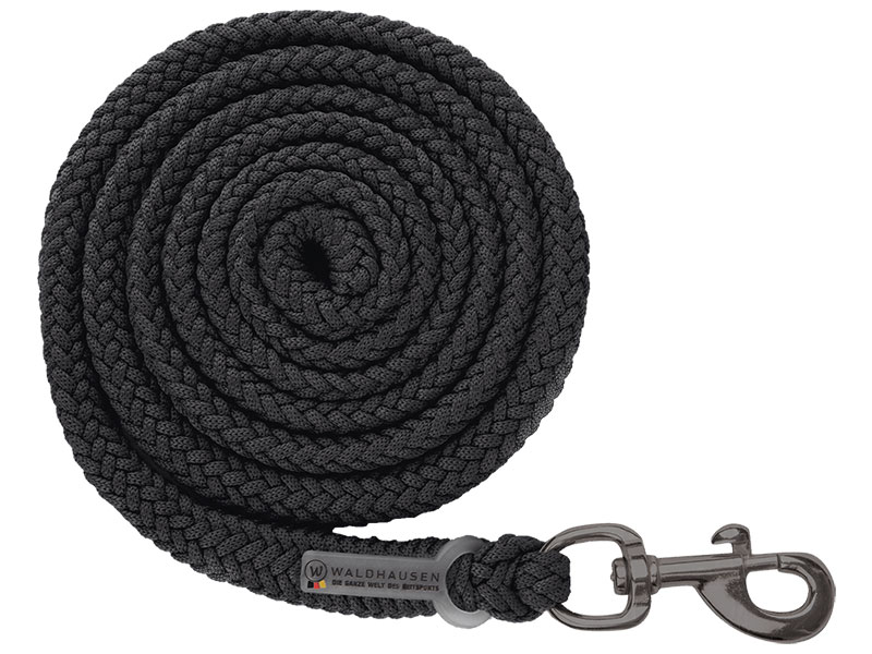 schwarzer Anbindestrick mit Karabinerhaken