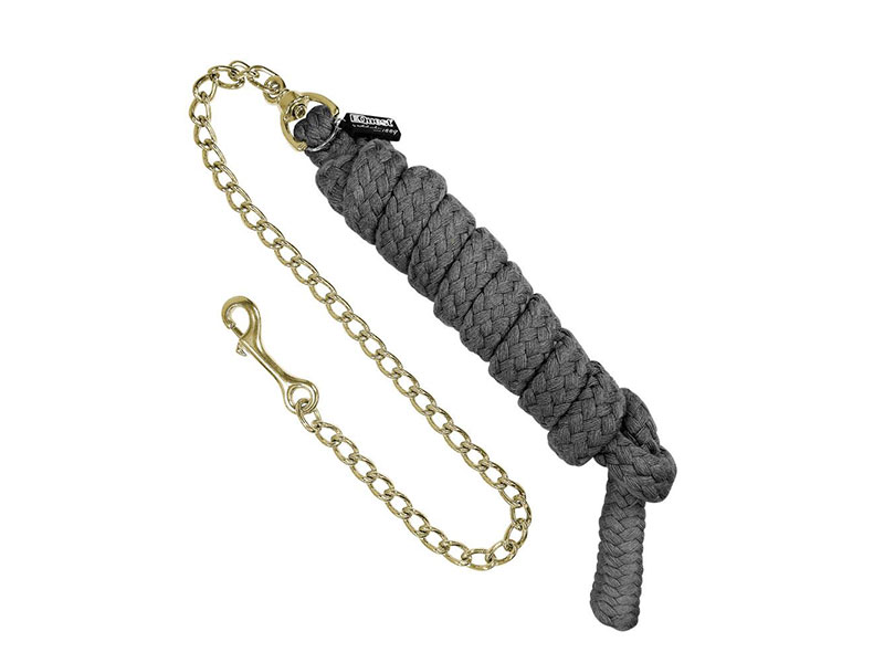 schwarzer Führstrick mit silberner Kette