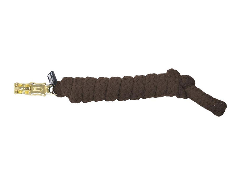 brauner Führstrick mit goldenem Panikhaken