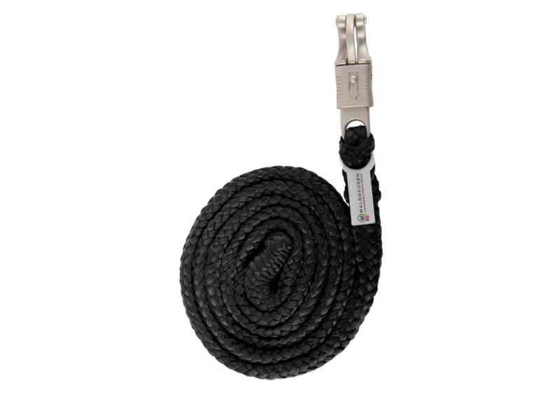 schwarzer Anbindestrick mit Panikhaken
