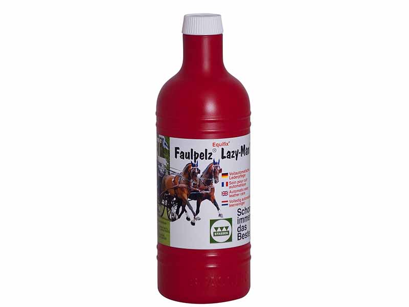 rote Flasche mit Stassek Equifix Faulpelz