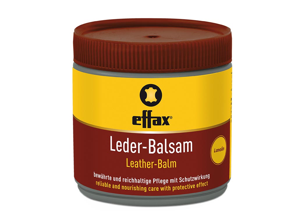 gelb rote Dose mit Effax Leder-Balsam