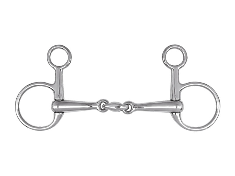 Baucher Gebiss, doppelt gebrochen, massiv