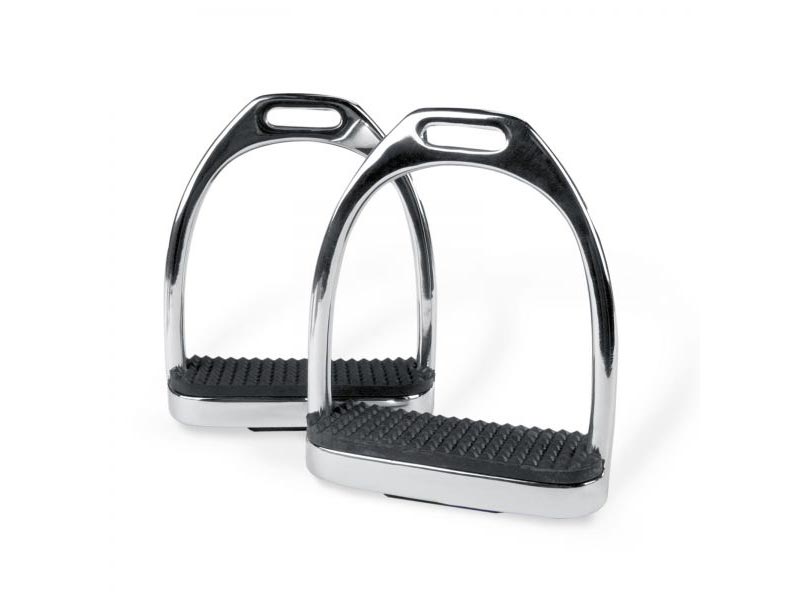 zwei silberne Steigbügel mit schwarzer Einlage
