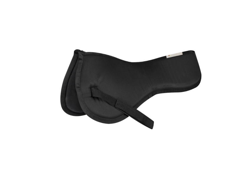 schwarzes Sattelkissen mit Klettsträngen