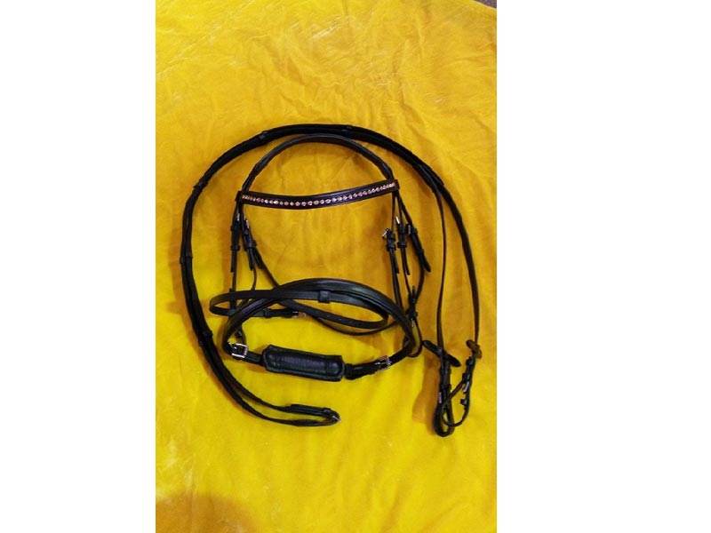 schwarze Trense Kopfstück