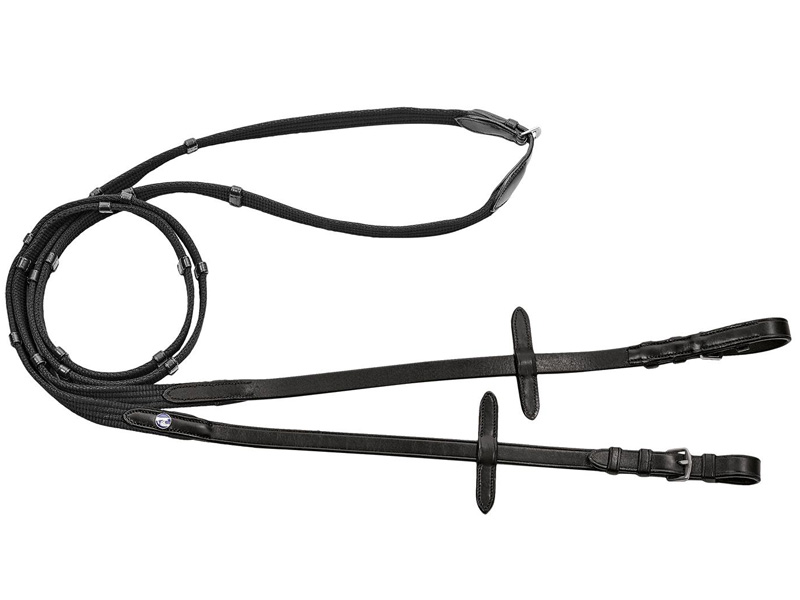 schwarze Lederzügel