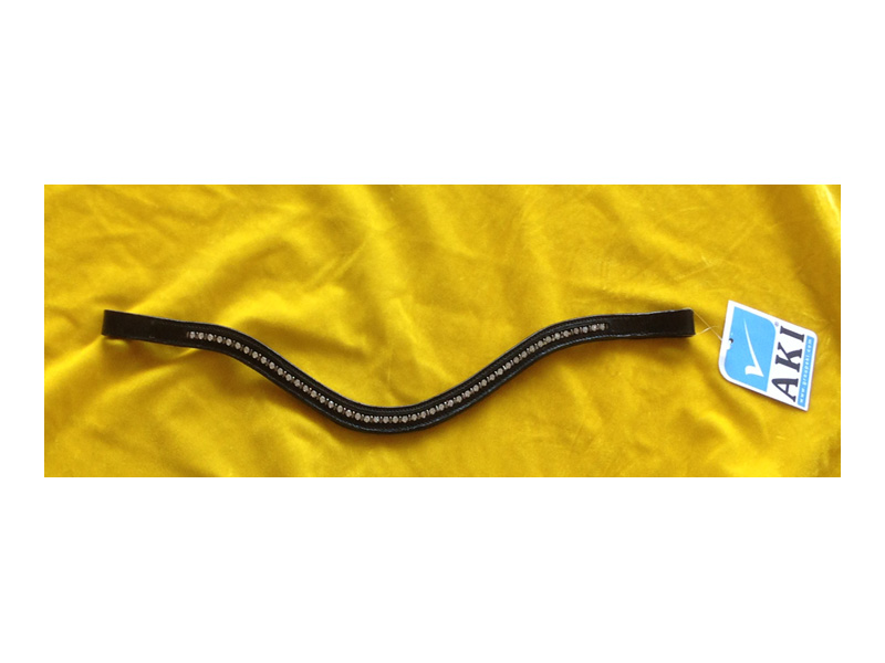 schwarzer Stirnriemen mit Strass