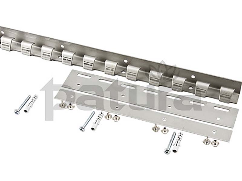 silberne Pendelschiene f. PVC-Streifen mit Zubehör