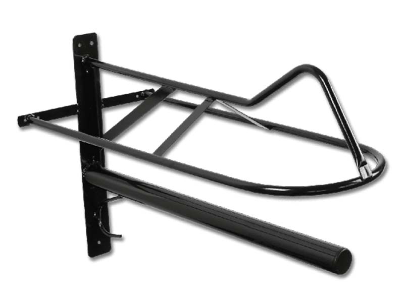 schwarzer Sattelhalter mit Sattelunterlagen-Stange