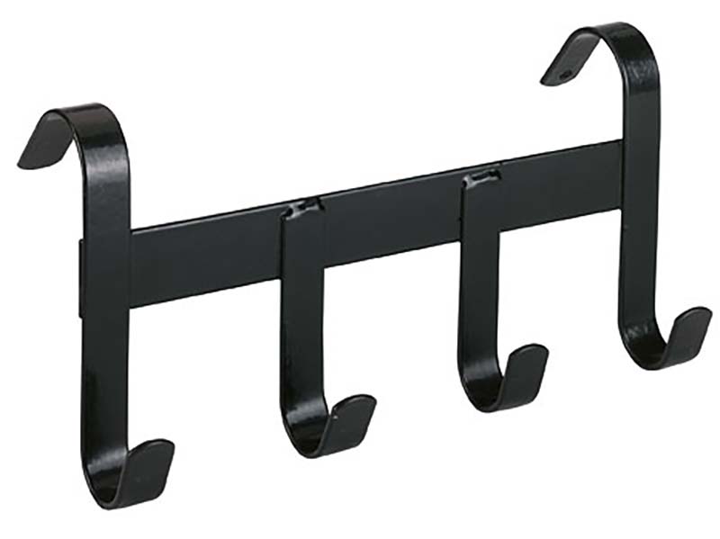 schwarzer Trensenhalter mit vier Haken