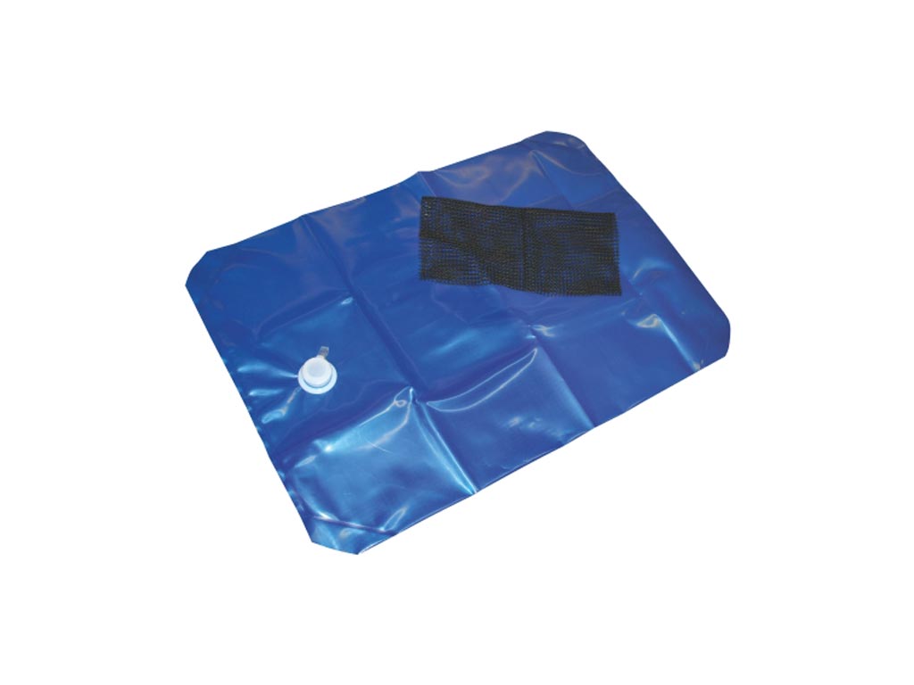 Blauer Wasserbehälter für Schubkarre