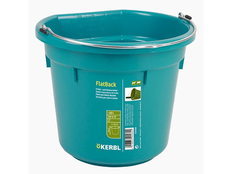 grüner Futter- und Wassereimer