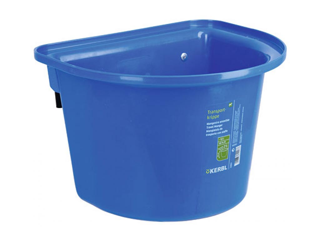 blaue Transportkrippe mit Einhängebügel