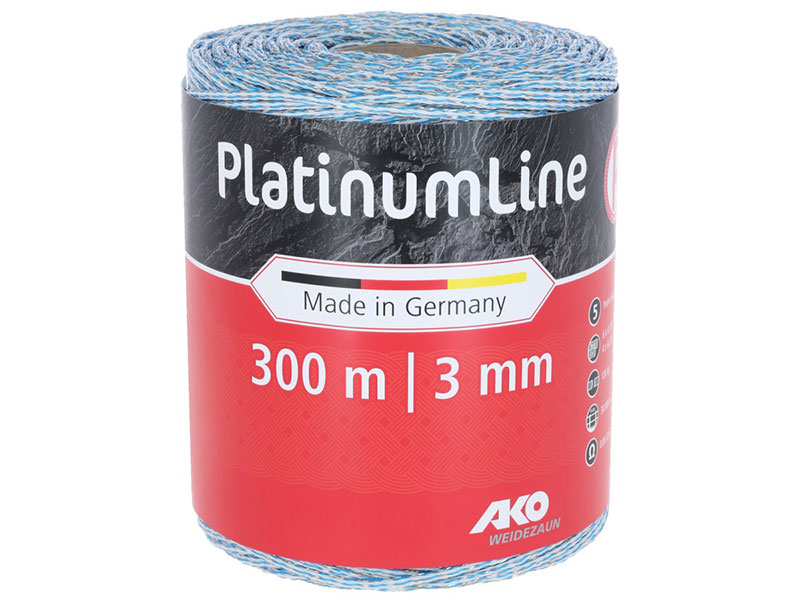 blau weiße Weidezaunlitze auf Rolle