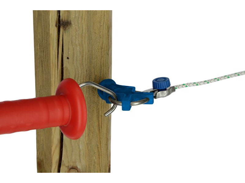 blauer Torisolator mit rotem Torgriff